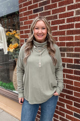 Korine Turtleneck Pullover - Sage