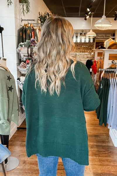 The Mira Oversized Sweater - Hunter Green