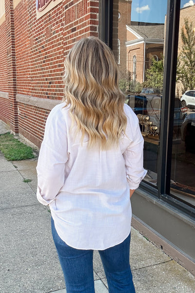 Blaire Button Down Top - Light Taupe