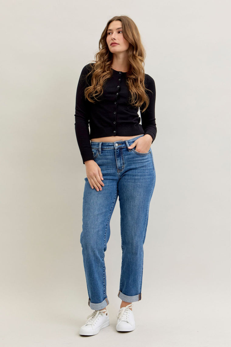 Judy Blue Mid Rise Boyfriend Jean