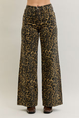 Judy Blue HW Retro Wide Leopard Print