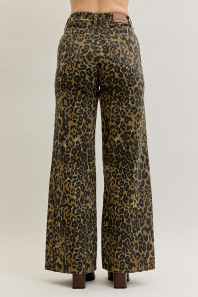 Judy Blue HW Retro Wide Leopard Print