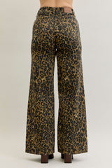 Judy Blue HW Retro Wide Leopard Print