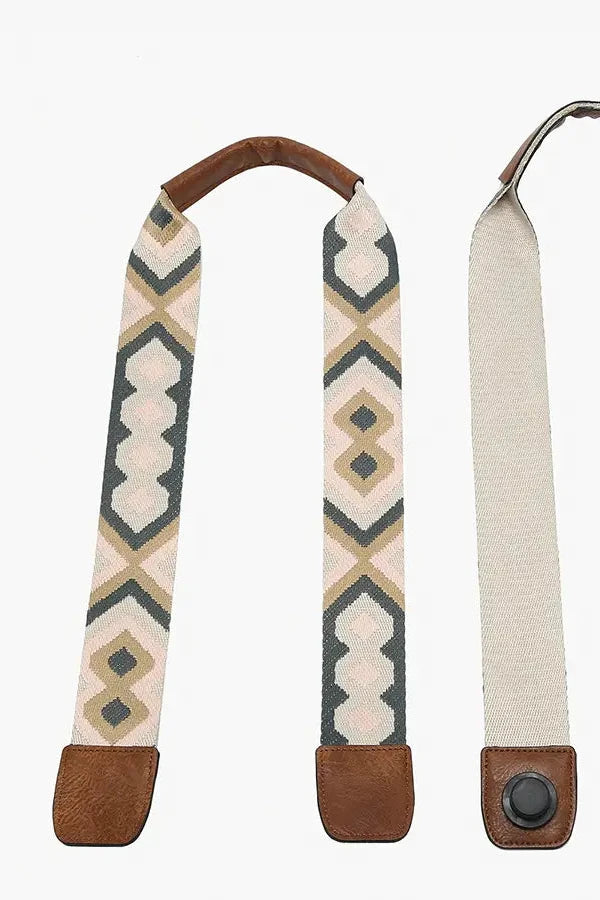 Long Guitar Strap For Versa Tote - Taupe / Green