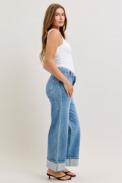 Judy Blue Mid Rise Fold Over Jeans