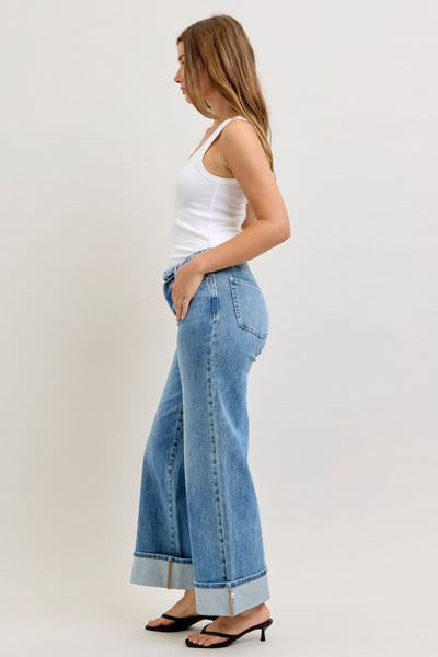 Judy Blue Mid Rise Fold Over Jeans