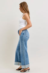 Judy Blue Mid Rise Fold Over Jeans