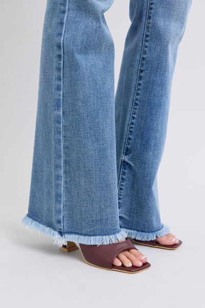 Judy Blue High Waist Bootcut With Frayed Hem