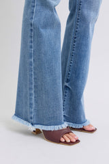 Judy Blue High Waist Bootcut With Frayed Hem