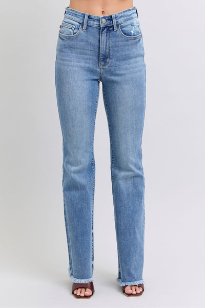 Judy Blue High Waist Bootcut With Frayed Hem