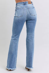 Judy Blue High Waist Bootcut With Frayed Hem