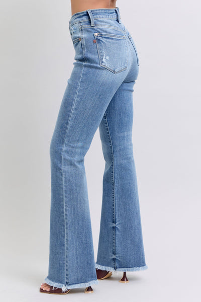 Judy Blue High Waist Bootcut With Frayed Hem