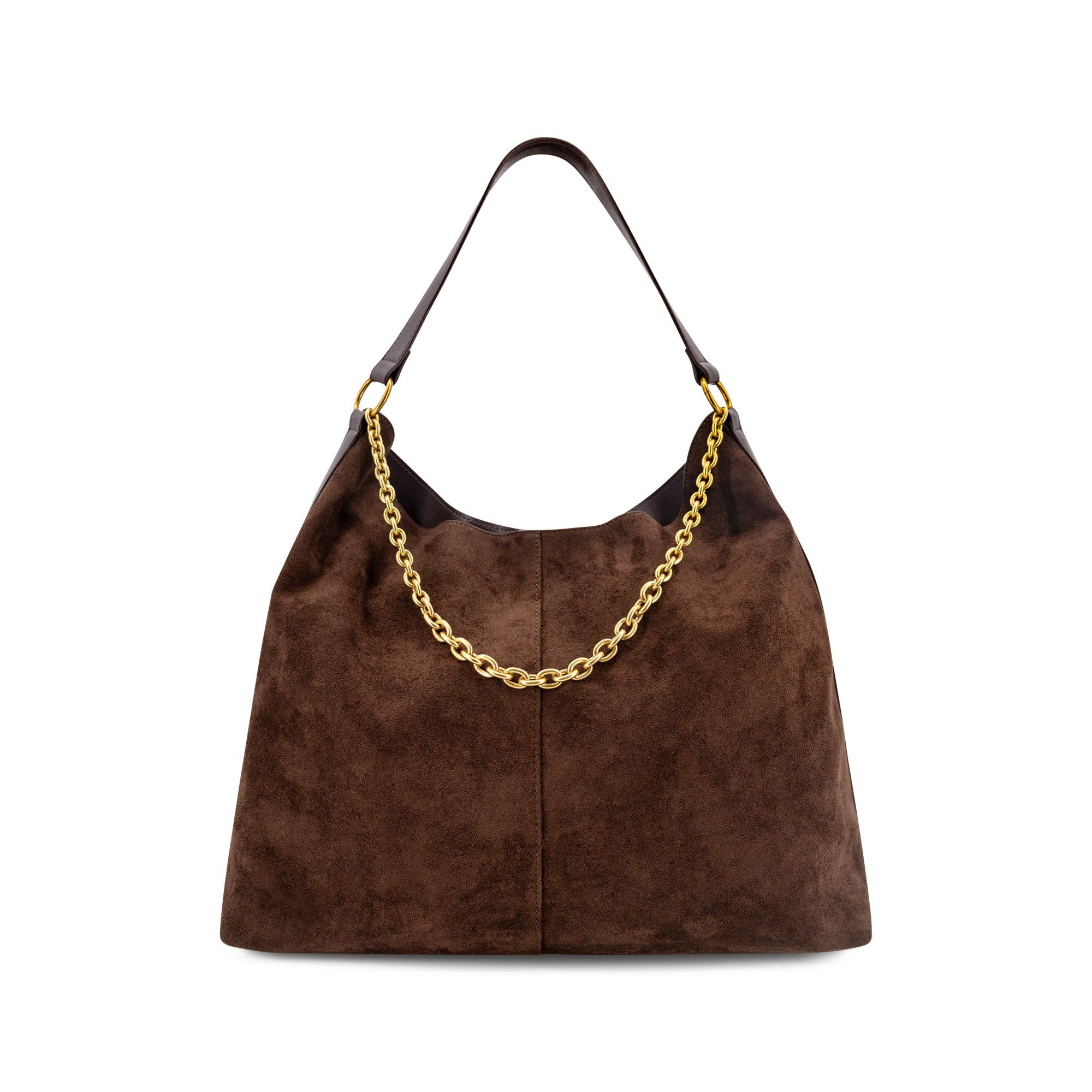 Sava Faux Suede Tote Bag - Brown