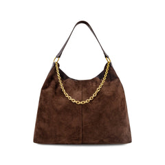 Sava Faux Suede Tote Bag - Brown