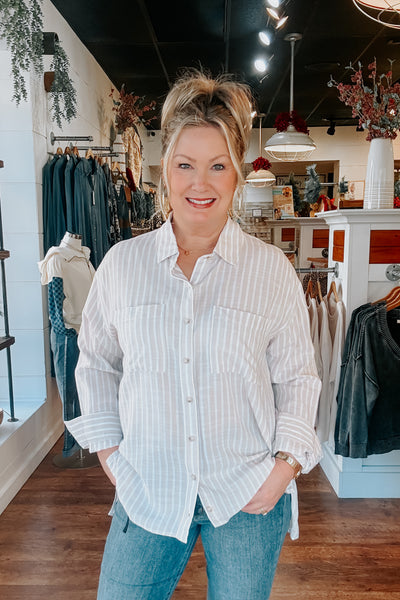 Jemma Striped Shirt - Natural