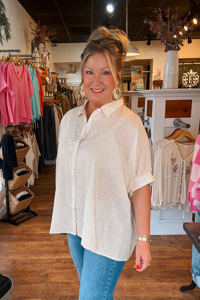 Kate Striped Top - Latte