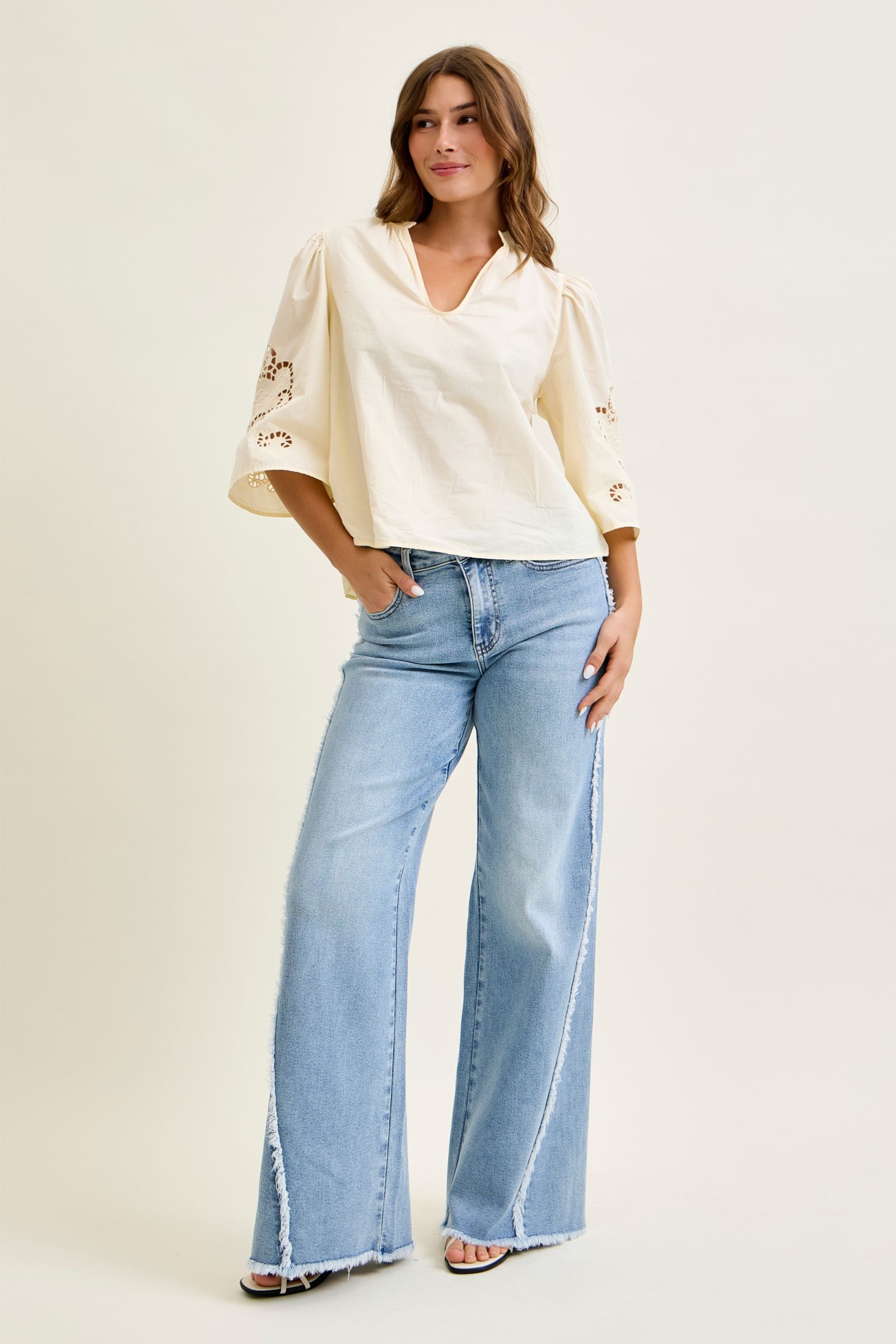 Judy Blue Raw Twisted Outseam Jeans