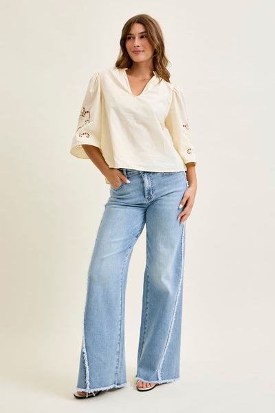 Judy Blue Raw Twisted Outseam Jeans