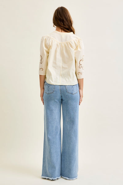 Judy Blue Raw Twisted Outseam Jeans