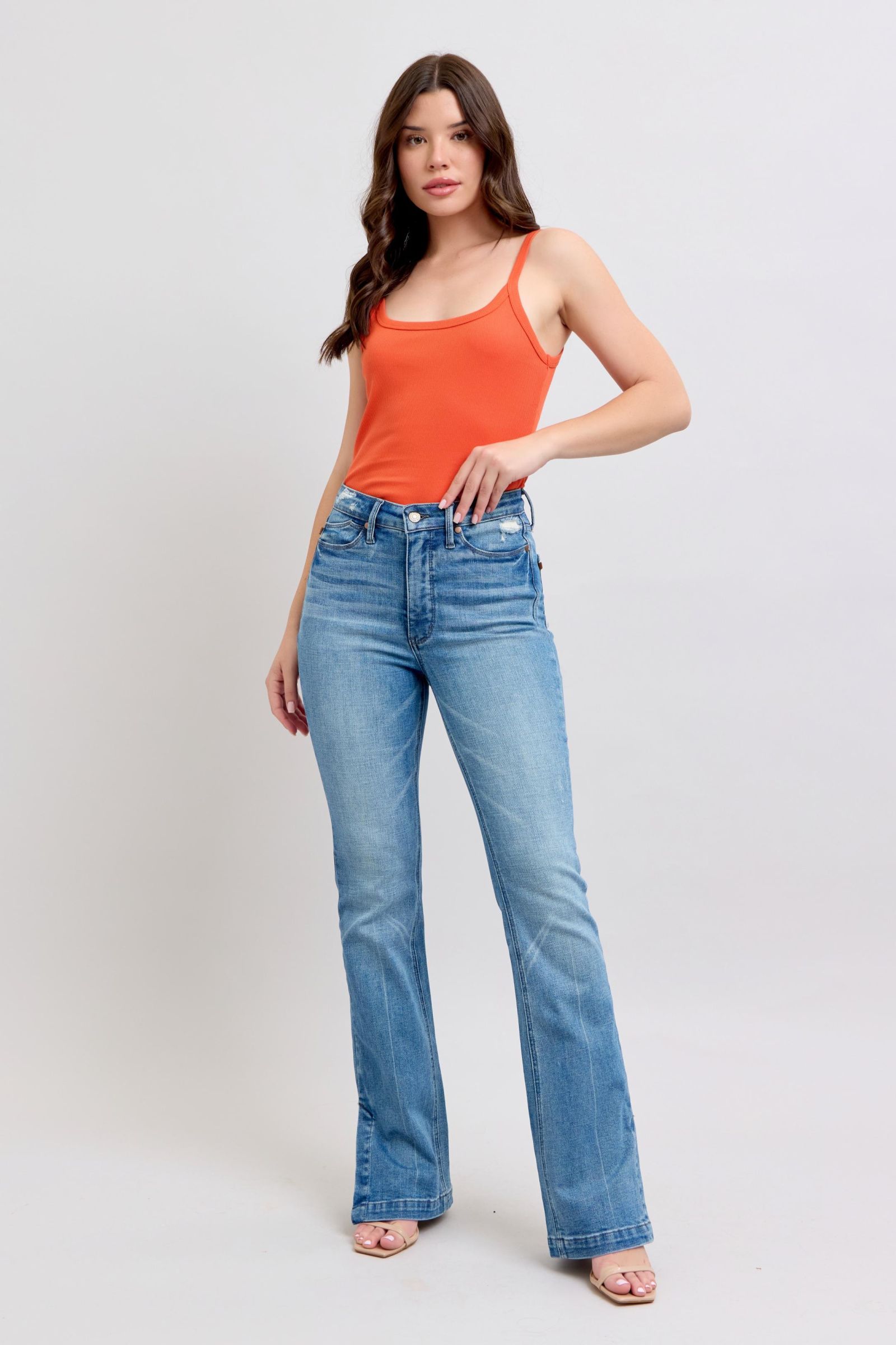 Judy Blue HW Tummy Control Boot Cut With Side Slit Jean