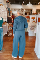 Barrel Leg Sweatpants - Indigo Blue
