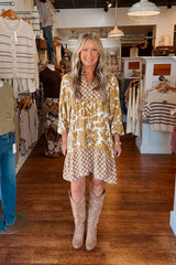 Leisha Boho Dress - Mustard