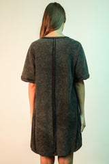 Gia Mineral Washed Dress - Black