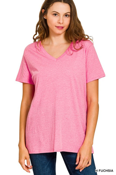 Oversized Boyfriend Tee - Heather Fuchsia