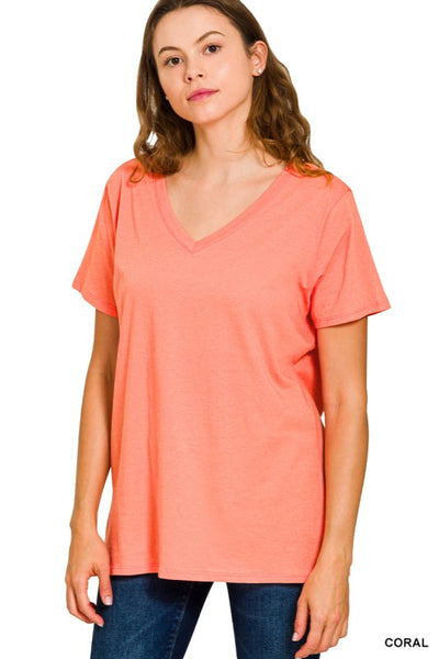 Oversized Boyfriend Tee - Coral
