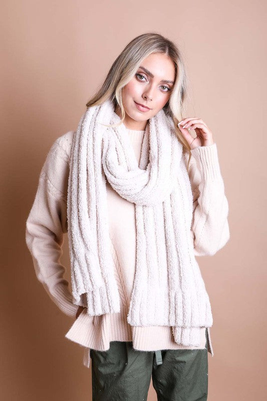 Ultra Soft Vertical Knit Scarf