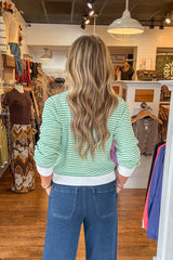 Josie Striped Cardigan - Green