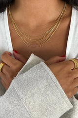 Justine Layered Chain Necklace - Gold