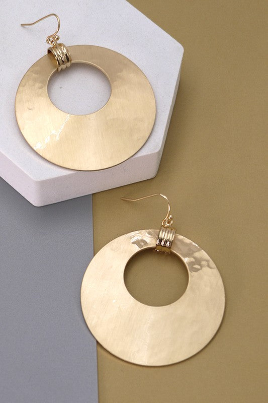 Disc Earring - Matte Gold