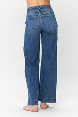 Judy Blue High Waist Double Button Wide Leg Jean