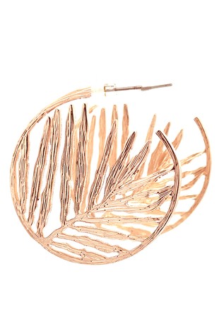 Hoop Earrings With Leaf