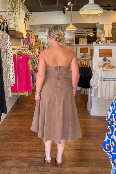 Marlow Strapless Dress - Mocha