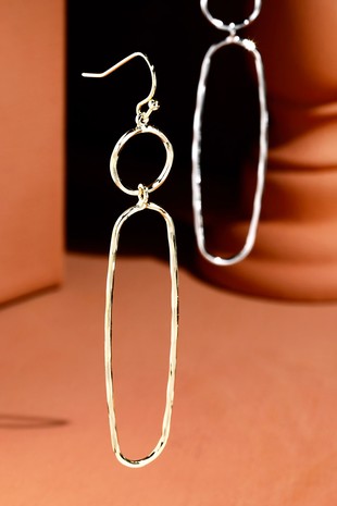 Linked Wire Oval Earrings - Gold & Silver Available