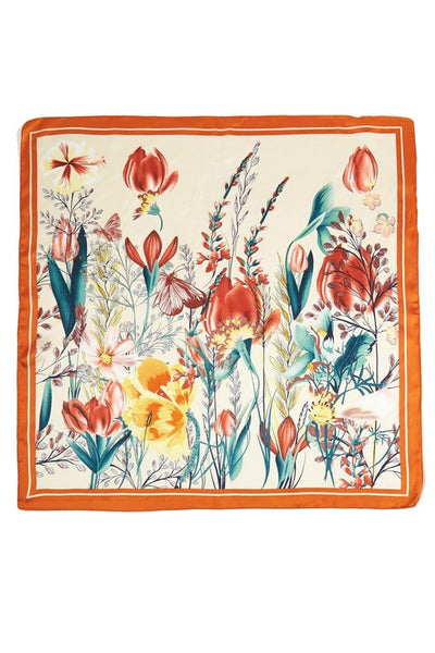 Floral Gardem Bandana Scarf - Orange