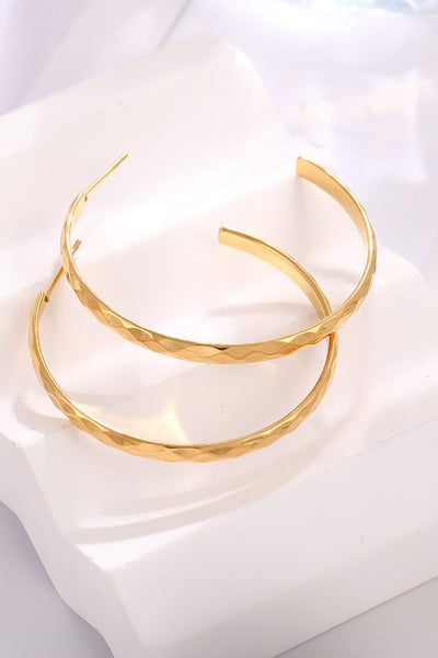 Hammered Hoop - 18K Gold Plated