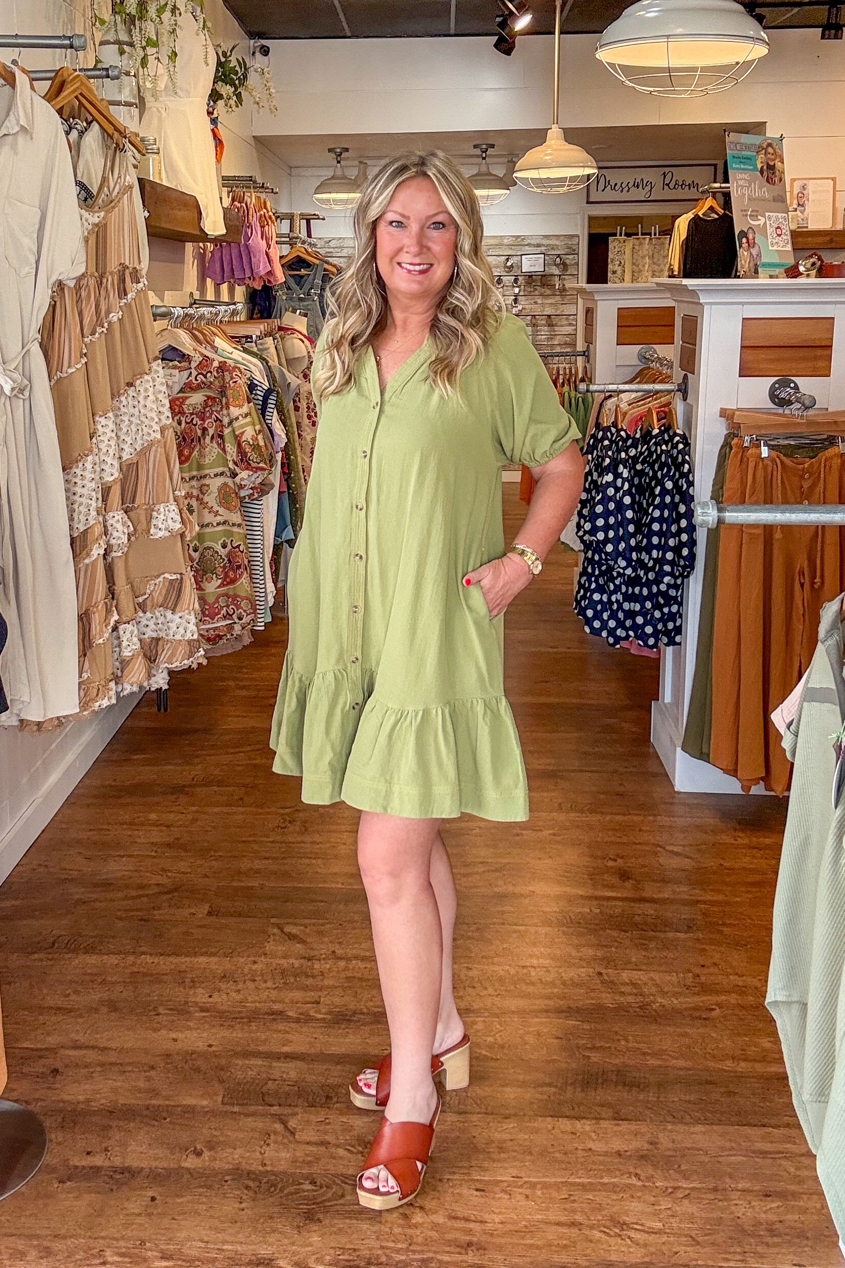 Wesley Dress - Light Olive