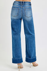 Risen Tummy Control Ankle Wide Cuffed Jean