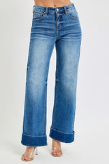Risen Tummy Control Ankle Wide Cuffed Jean