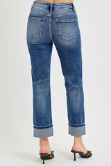Risen Tummy Control Rolled Cropped Jeans