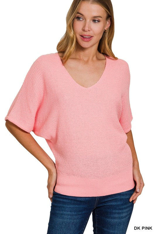 Everly Dolman Pullover - Pink