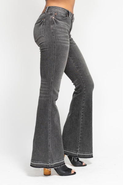 Judy Blue Mid Rise Release Hem Flare
