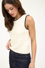 Callie Contrast Trim Top