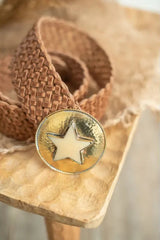 Brown Leather Star Belt
