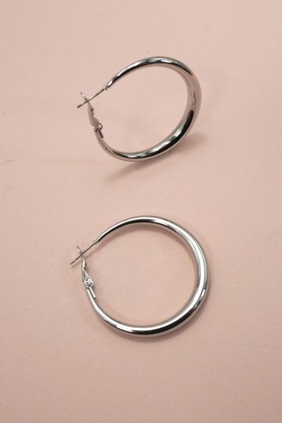 Puffy Hoops - Silver