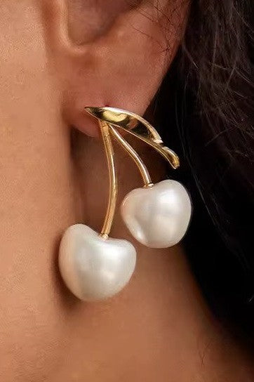 Cherry Drop Earring - 18K Gold Plated