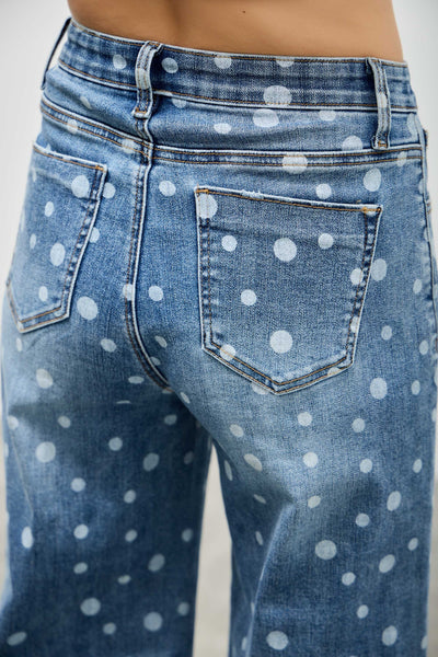 Saige Wide Leg Polka Dot Jean